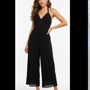 Zara Black Wide-Leg Sleeveless Jumpsuit